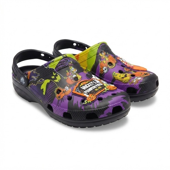 CROCS Shoes - Mickey Mouse Halloween Pumpkin Patch Crocs Unisex M6 W8 Black Purple 210275-90H